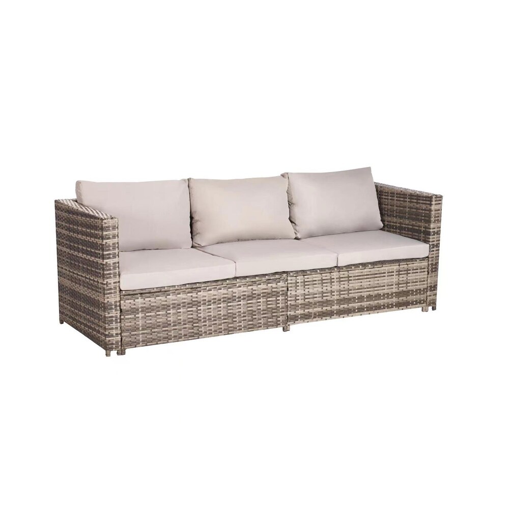 6 pieces Outdoor Furniture Product Rattan Sofa and Table Set Cushion Outdoor Garden Rattan Table  for Garden Patio  Porch