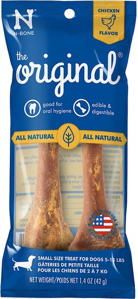 N-Bone The Original Chicken Small Dental Dog Treats， 2 count