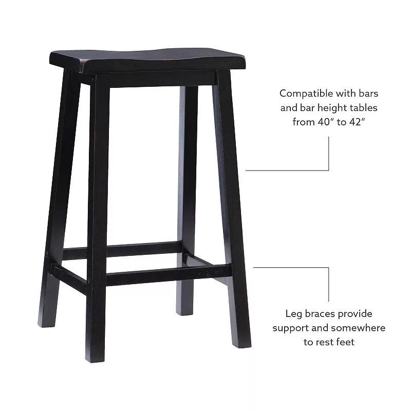 Linon Antique Black Bar Stool