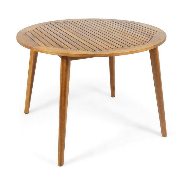 Outdoor Circular Wooden Dining Table，Made of Acacia Wood，Suitable for Outdoor Activities such as Courtyards