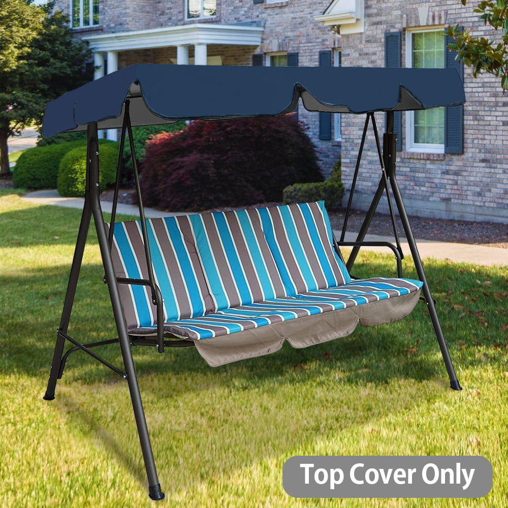 Willstar 3 Seats Patio Canopy Swing Glider Hammock Cushioned Steel Frame Backyard ，Bench Canopy（Top cover only）