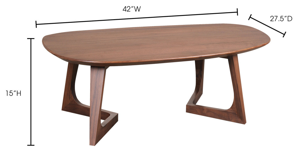 Mid   Century Modern Godenza Coffee Table Small   Brown   Midcentury   Coffee Tables   by First of a Kind USA Inc  Houzz