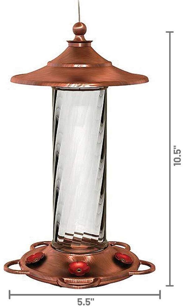 More Birds Glory Hummingbird Feeder， 5 Feeding Ports and 14 Ounce Nectar Capacity