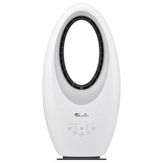 LivePure 22 in. Oscillating Bladeless Vortex Tower Fan with Remote and Accent Light LP1500FAN-W