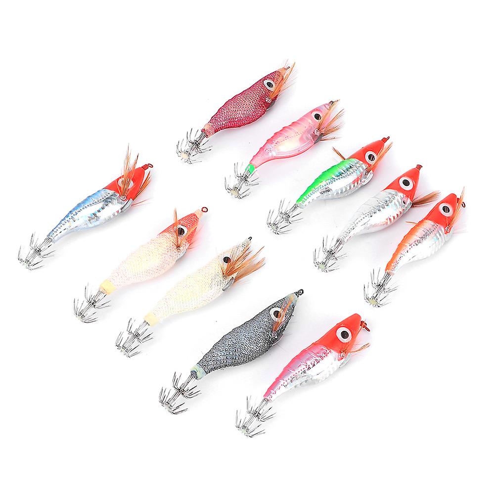 10pcs/bag Simulation Luminous Shrimp Bait Squid Needle Artificial Lure Fishing Accessory