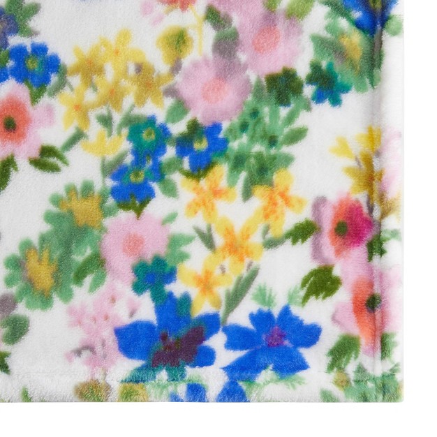 Oversized Field Of Dream Floral Plush Throw Blanket Vcny Home