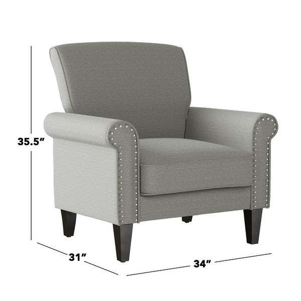 Copper Grove Herve Dove Grey Linen Arm Chair