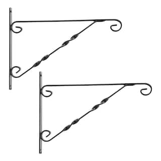 Arcadia Garden Products Hebron 16 in. Black Metal Alloy Plant Bracket (2-Pack) BR02E