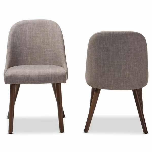 ?Cody Mid-Century Modern Fabric Upholstered Wood Dining Chair - Set of 2