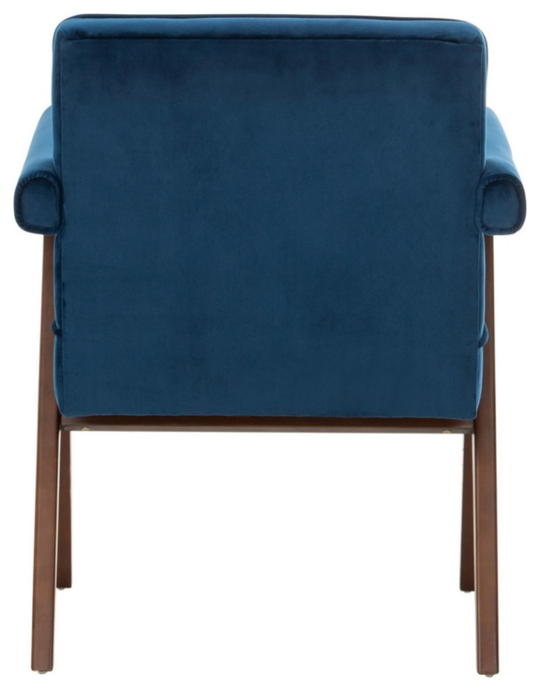 Katie Mid Century Arm Chair Navy/ Walnut   Midcentury   Armchairs And Accent Chairs   by AED Luxury Home Decor  Houzz