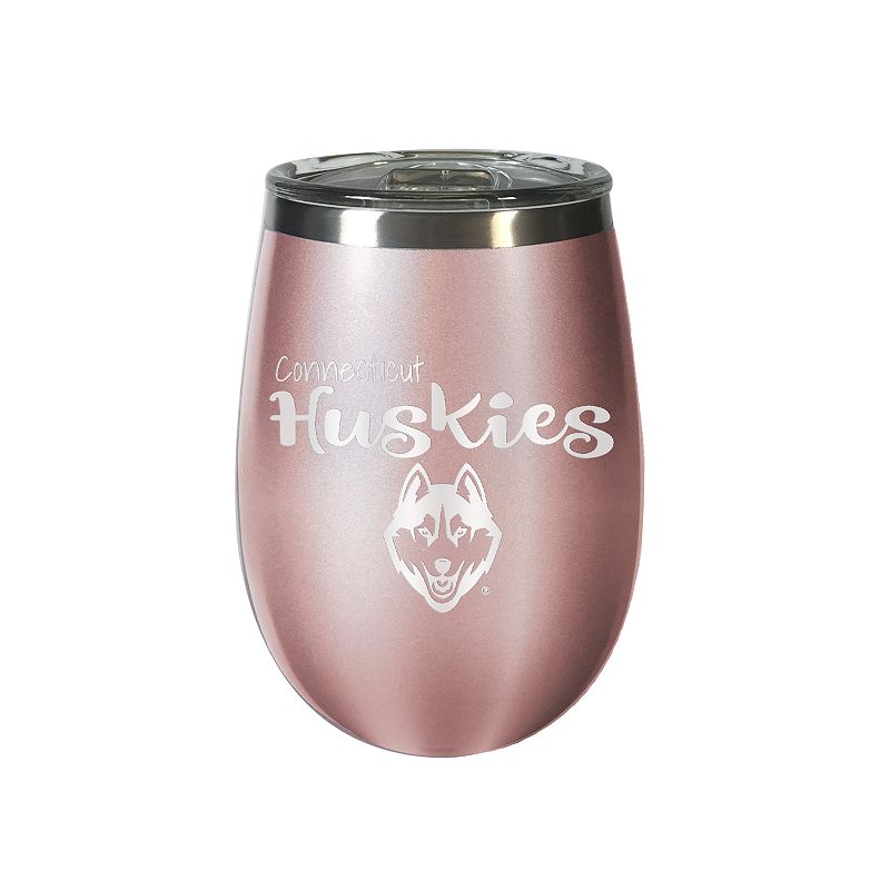 UConn Huskies Rose Gold Finish Wine Tumbler