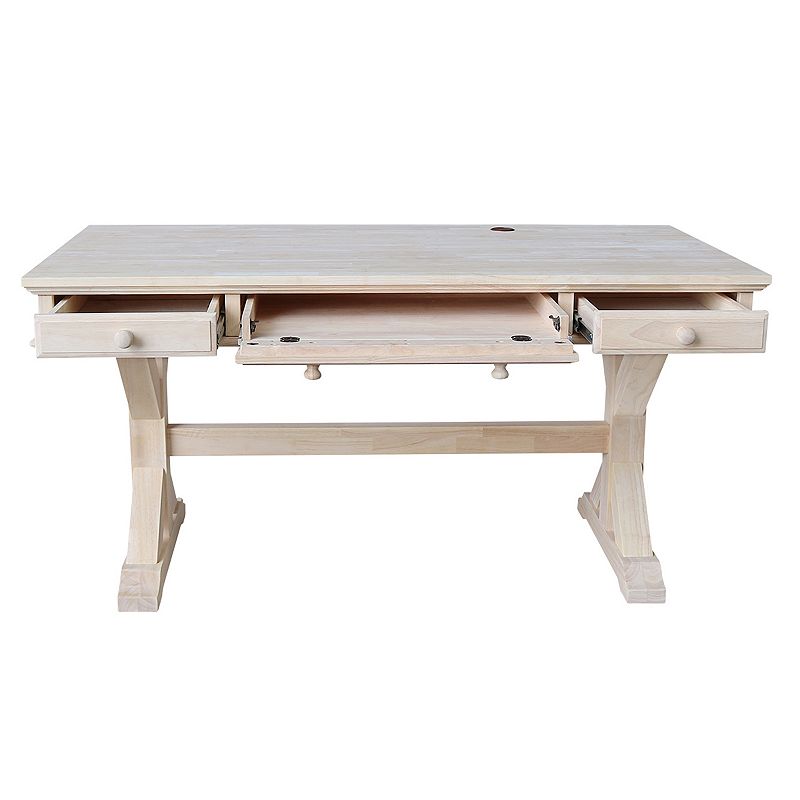 International Concepts Canyon White 3-Drawer Desk