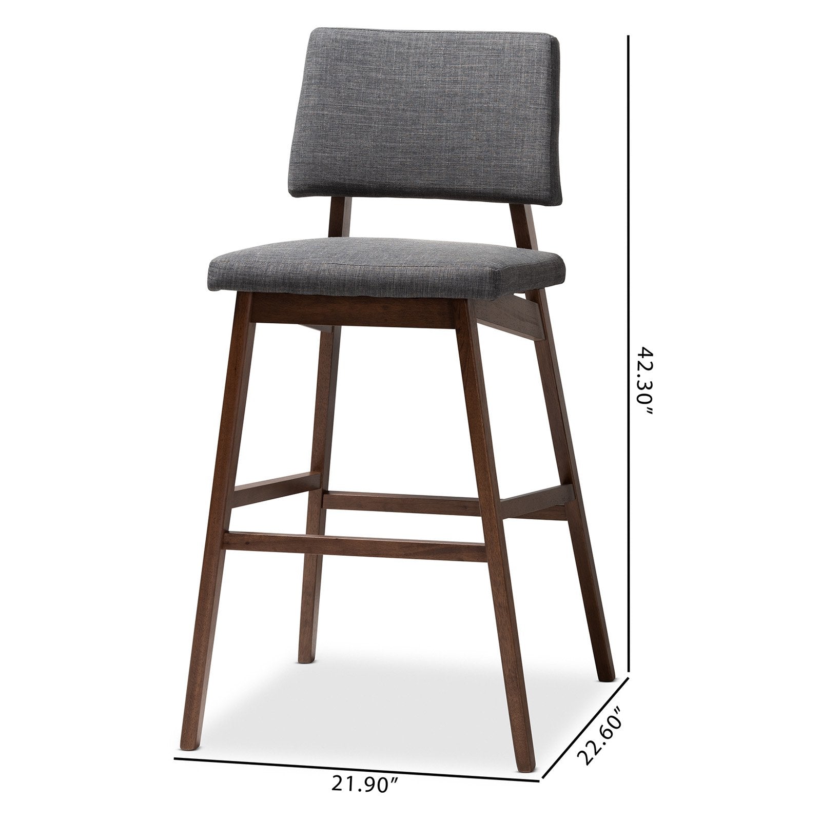 Baxton Studio Colton Upholstered 30 in. Bar Stool - Set of 2