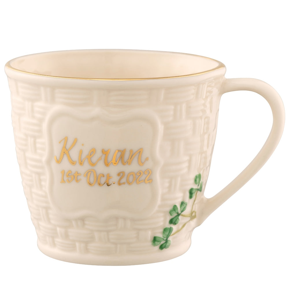 Belleek Classic Shamrock Keepsake Baby Cup