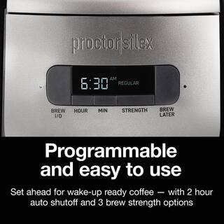 Proctor Silex FrontFill Programmable 12 Cup Black Drip Coffee Maker 43687