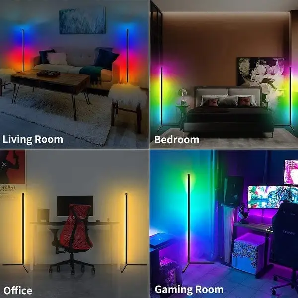 Minimalism RGB Corner Floor Lamp-Set Of 2 - 55in