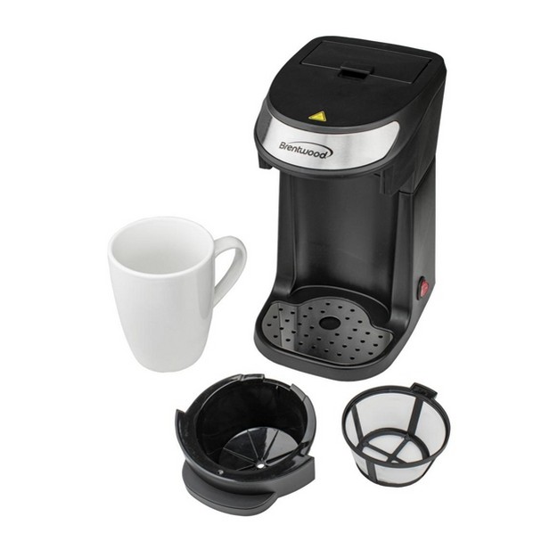 Brentwood Single Serve Coffee Maker In Black With Mug