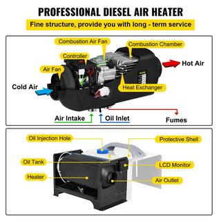 VEVOR Diesel Parking Heater 27297 BTU Diesel Heater with Black LED Switch Diesel Air Heater Fast Heating for Boat ZCJRQXBK8KWXKHYJ1V0