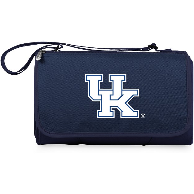 Ncaa Kentucky Wildcats Blanket Tote Outdoor Picnic Blanket Navy Blue