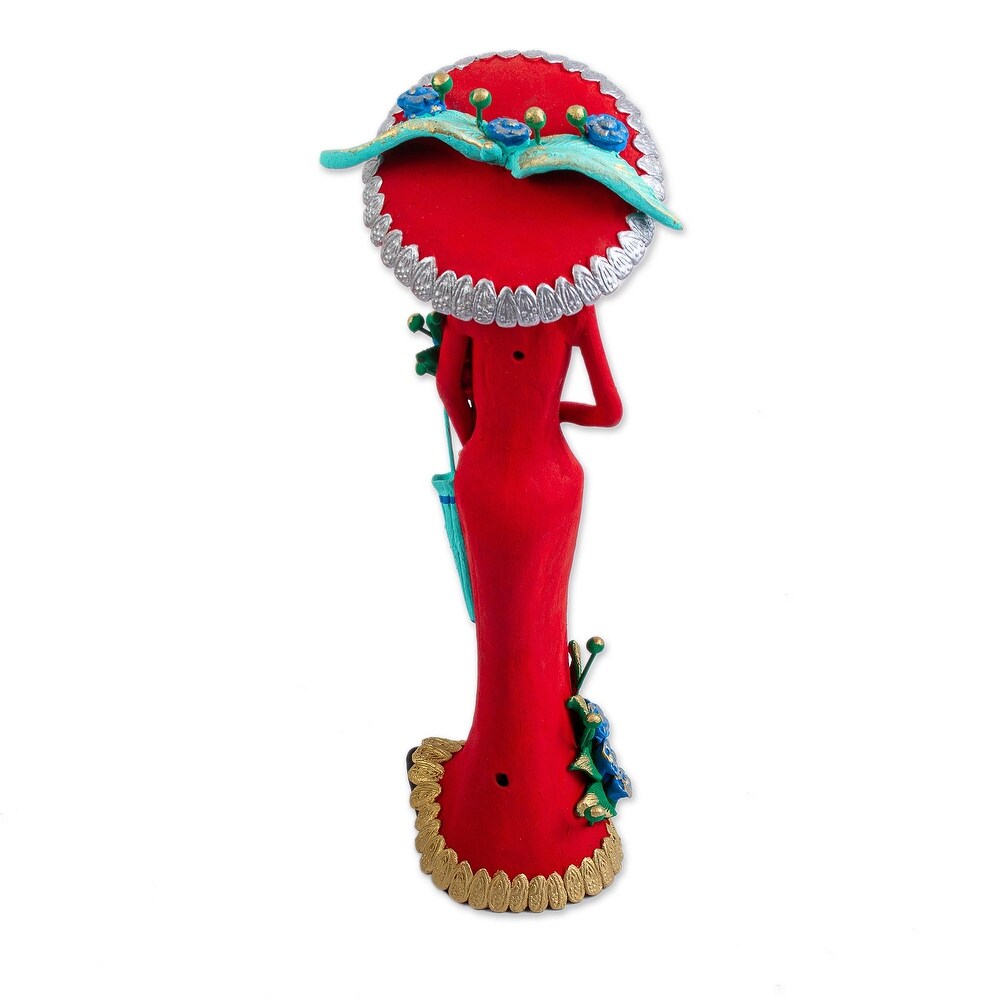 Novica Handmade La Catrina Esperanza Ceramic Sculpture