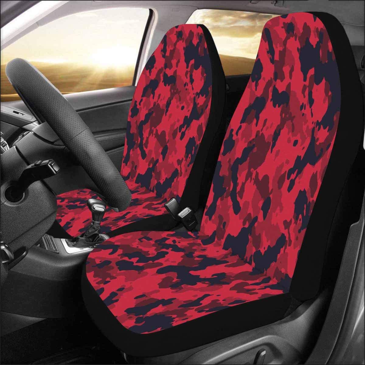 KXMDXA Set of 2 Car Seat Covers Tan Elite Red Urban Horizontal Camouflage Universal Auto Front Seats Protector Fits for Car，SUV Sedan，Truck