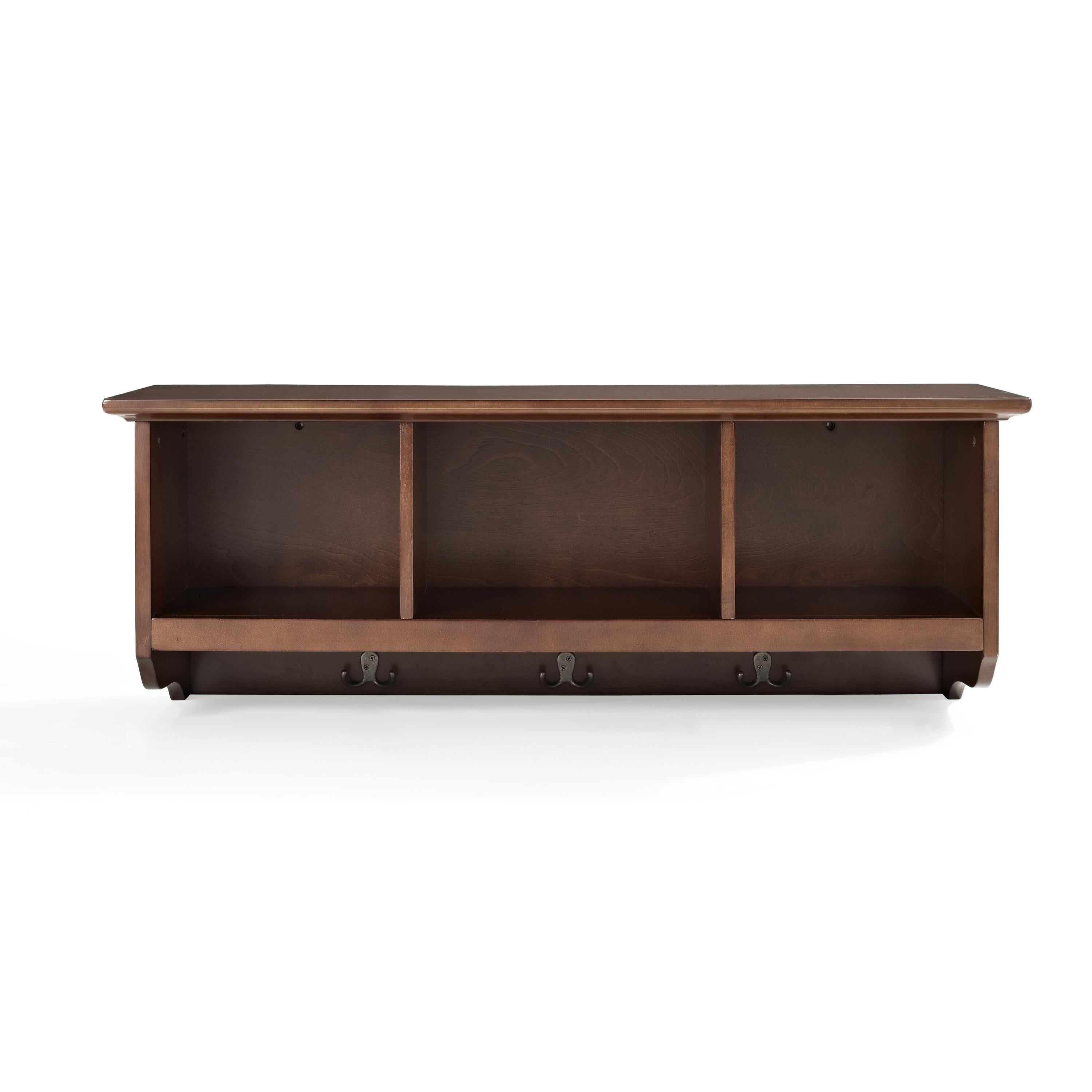 Crosley Furniture Brennan 11”W x 42”D Entryway Cubby Shelves, Mahogany