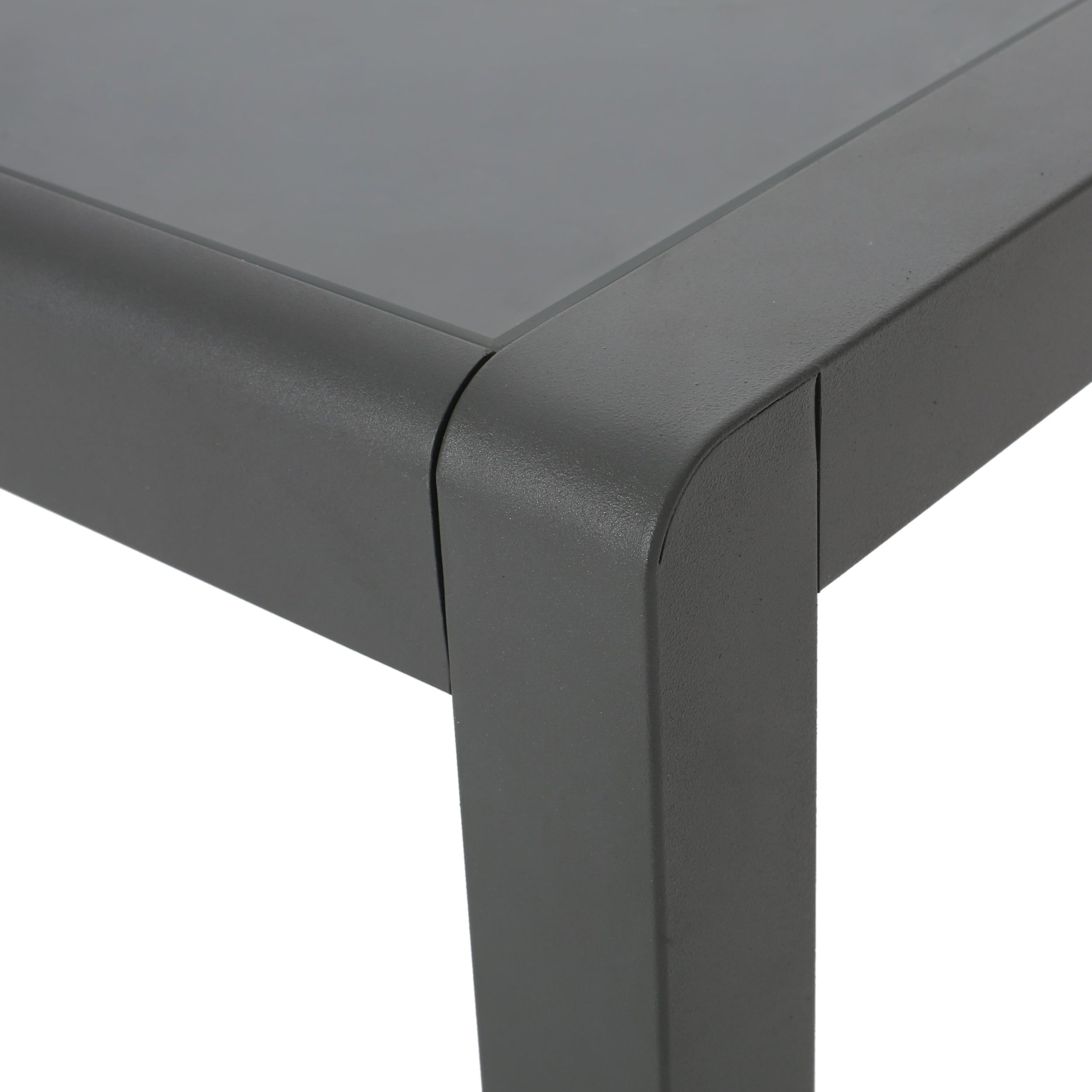 Cherie Outdoor Aluminum Dining Table with Tempered Glass Table Top