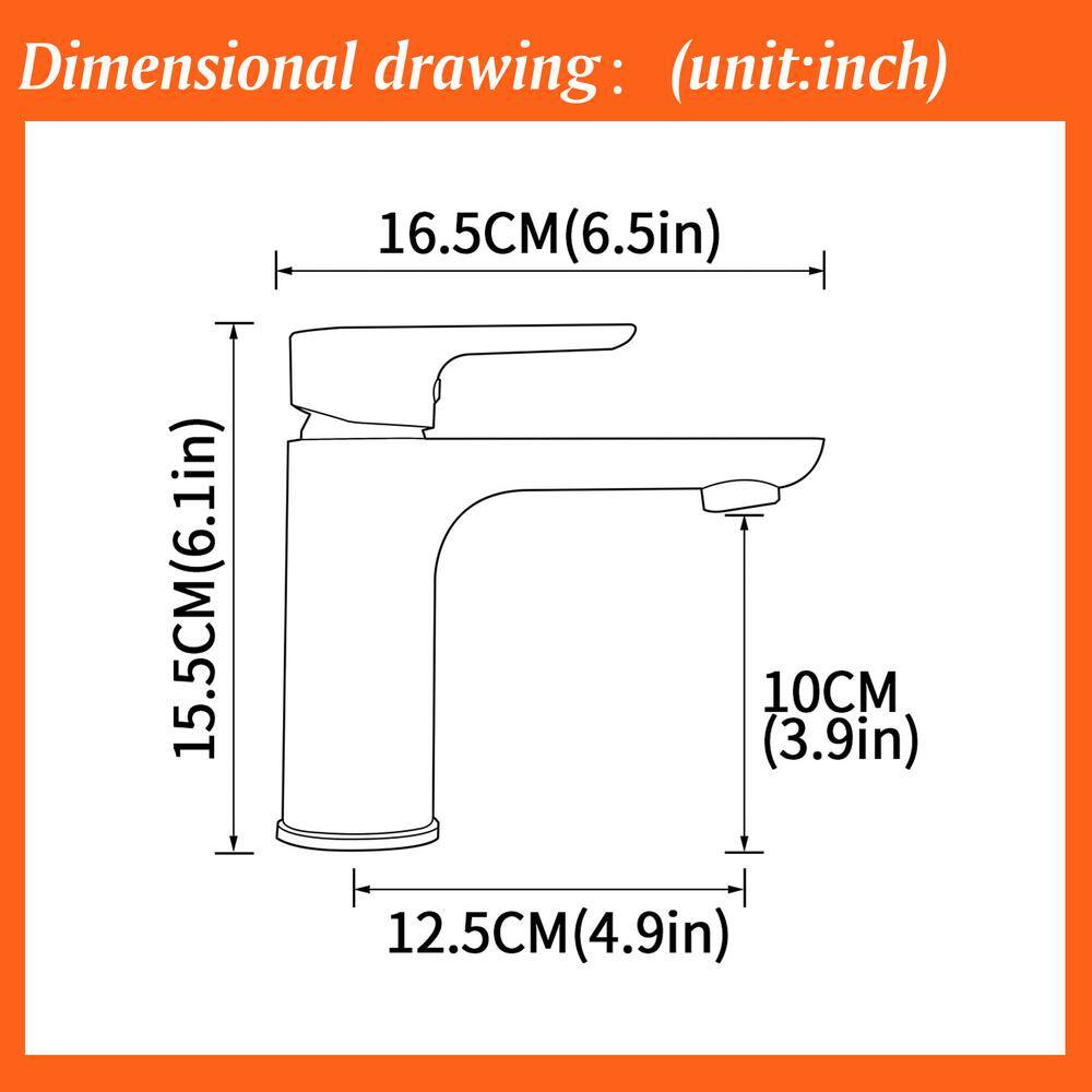 UKISHIRO Single Handle Single Hole Bathroom Faucet with Spot Resistant in Brushed Gold SMD00JN22032204