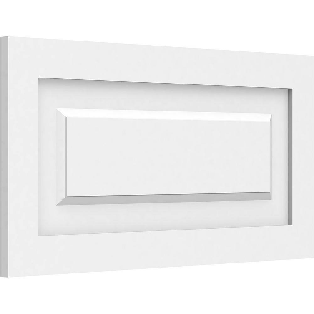 Ekena Millwork 58 in. x 24 in. x 12 in. Harrison Raised Panel White PVC Decorative Wall Panel WALP24X12X062HAR