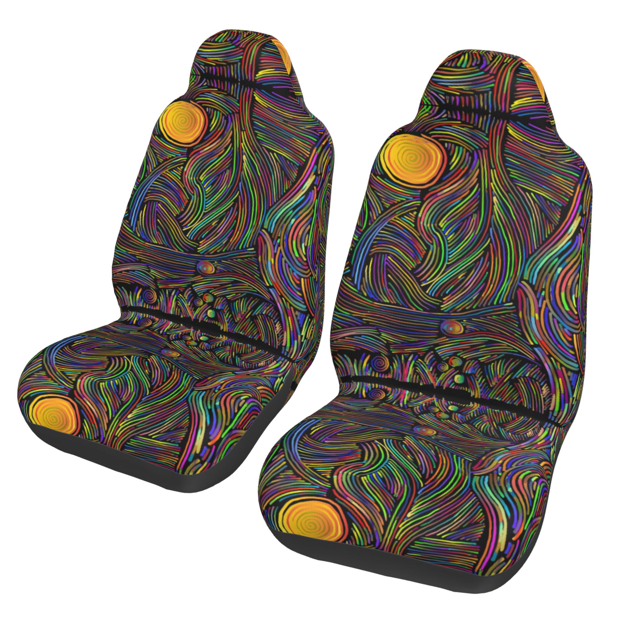 ZICANCN Car Seat Cover Abstract Psychedelic Car Front Seat Covers Protectors ， Automotive Seat Covers for Cars Trucks Suv