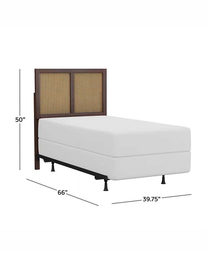 Hillsdale 50 Wood and Cane Panel Serena Furniture Twin Headboard with Frame