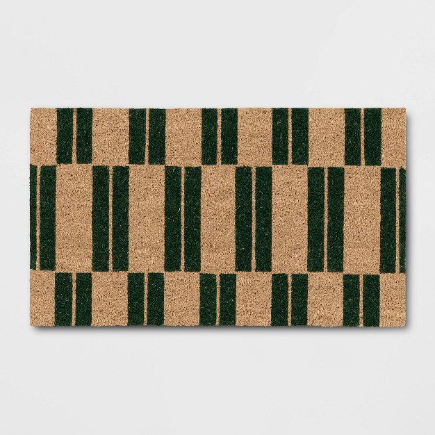 Blocks Rectangular Outdoor Door Mat Green