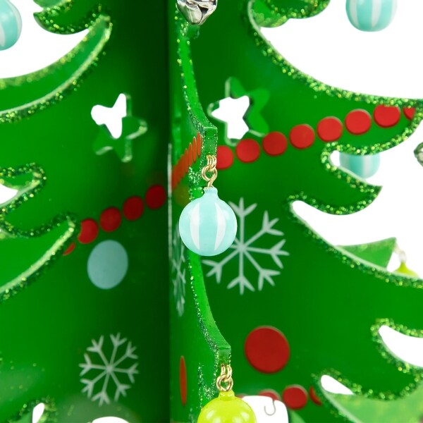 3D Wooden Christmas Tree with Ornaments Decoration