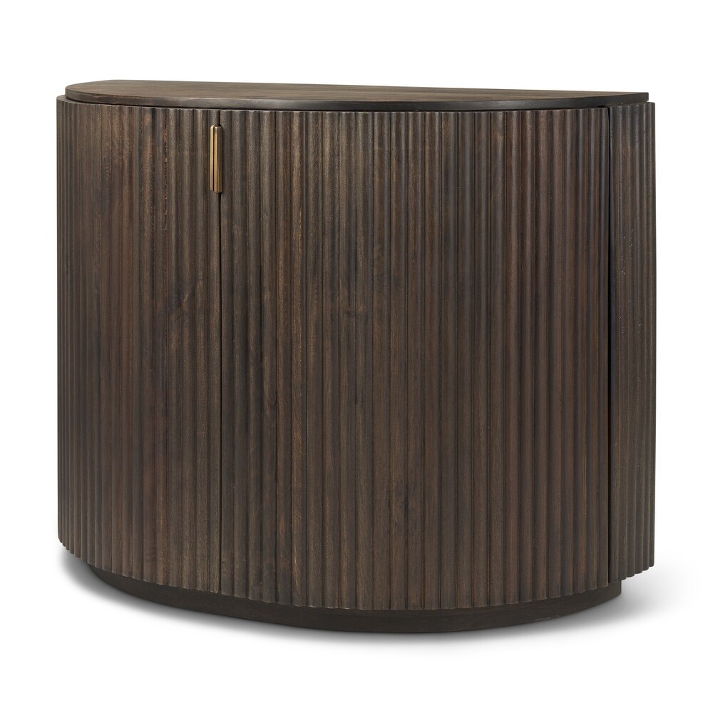 Terra Dark Brown Solid Wood Accent Cabinet