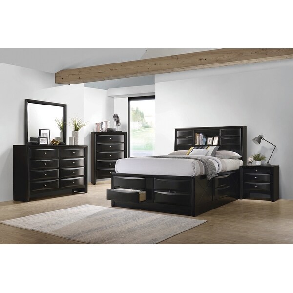 Isabel Black 2-piece Storage Bedroom Set with Dresser - - 35216123