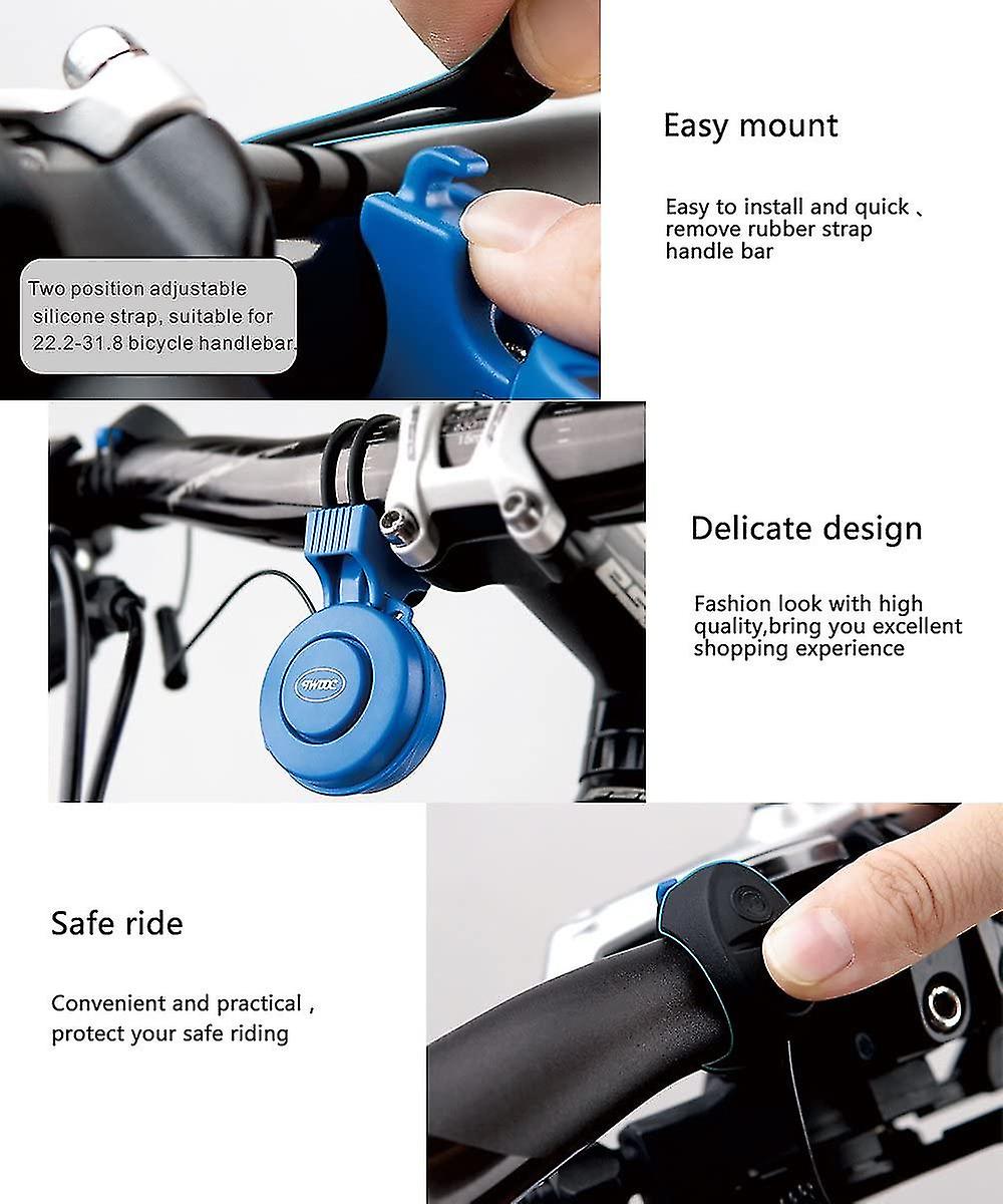 Electric Bike Horn Electronic Bicycle Bell 100-120 Db Waterproof 4 Sound Modes With Rechargeable Battery