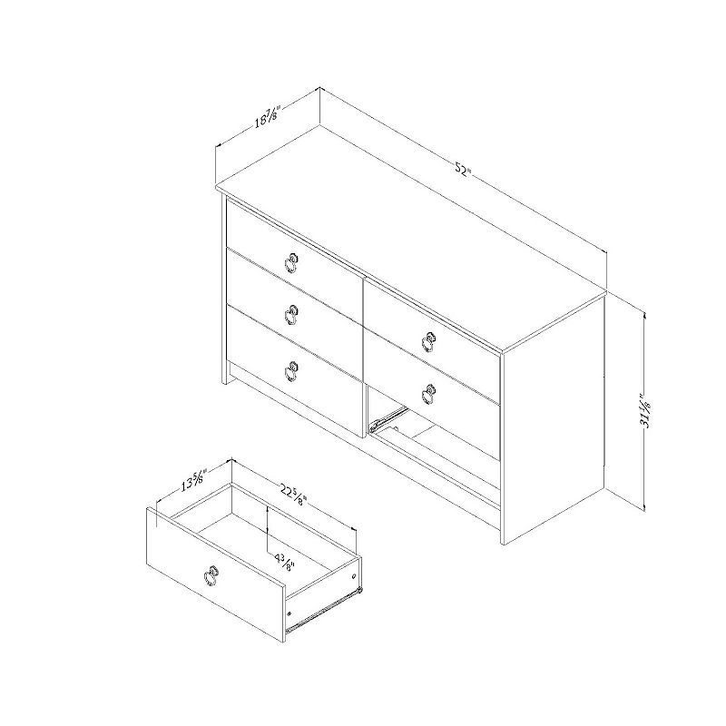 South Shore Plenny 6-Drawer Double Dresser