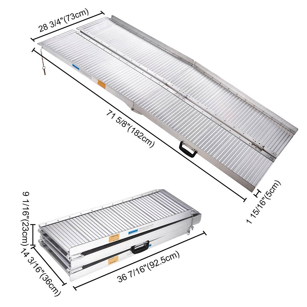 Yescom Wheelchair Ramp 600LB Capacity 6'L x 29