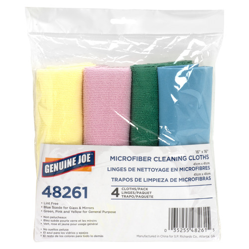 Genuine Joe Colorcoded Microfiber Cleaning Cloths  GJO48261