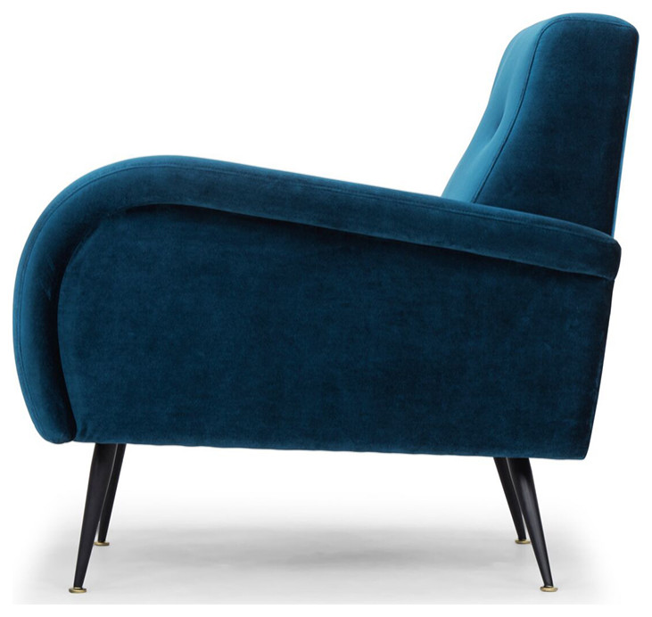 Hugo Midnight Blue Occasional Chair   Midcentury   Armchairs And Accent Chairs   by Nuevo  Houzz