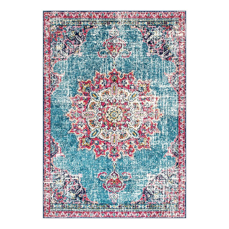 nuLOOM Sunny Wildflower Framed Medallion Rug