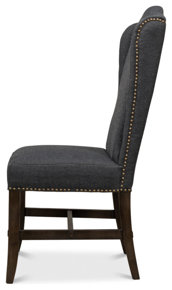 Black High Back Dining Chairs Set of 2   Traditional   Dining Chairs   by Sideboards and Things  Houzz