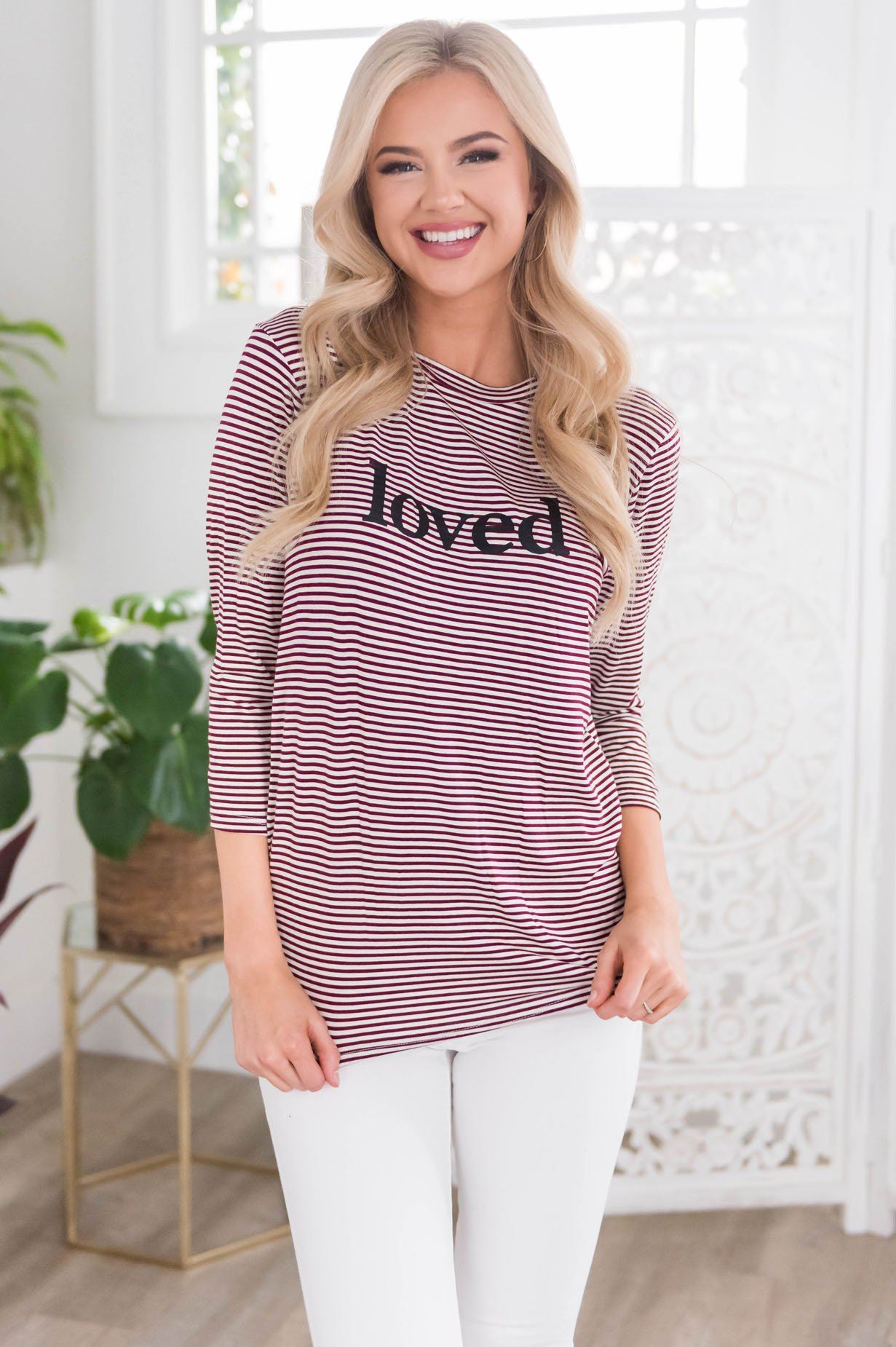 Loved Modest 3/4 Length Sleeve Tee