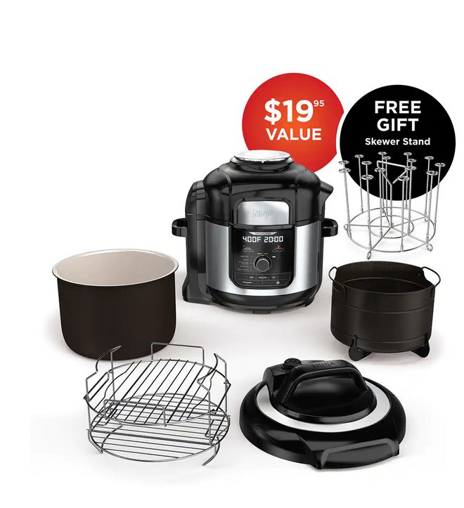 Ninja Foodi Deluxe Cooker ，SPACIOUS: XL 5-qt. Cook and Crisp Basket -  (SALE 40% until 12/15)