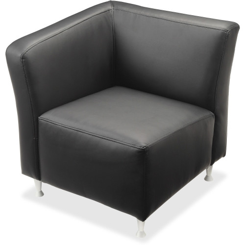 Lorell Fuze Modular Series Black Leather Guest Seating (86918)