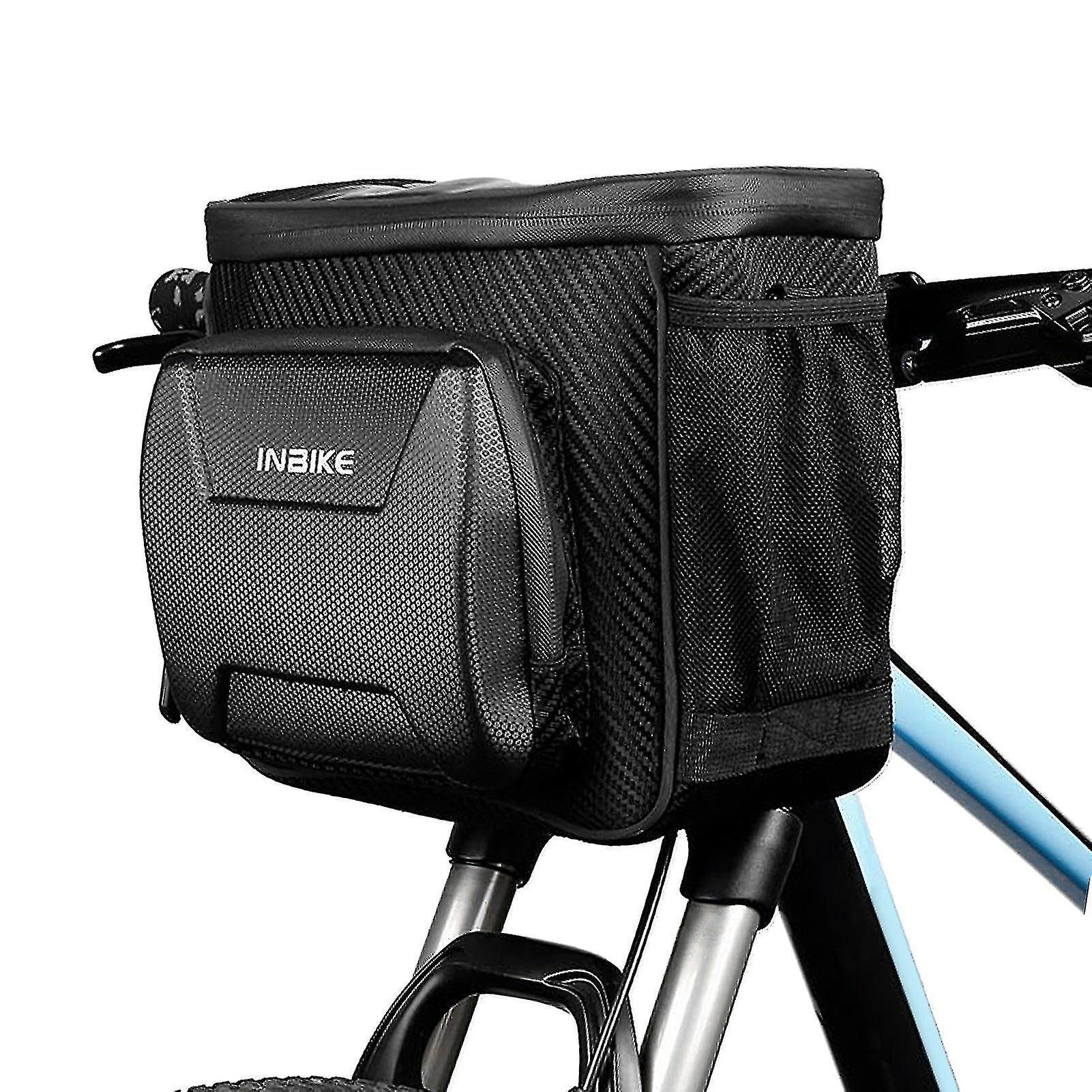 Naiwang Insulated Bike Handlebar Bag Waterproof Touch Screen Front Bicycle Basket Reflective Cycling Handlebar Bag Road Bike Cooler Bag