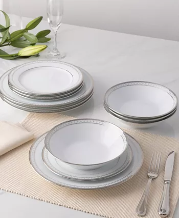 Noritake Rochester Platinum Set of 4 Salad Plates Service For 4