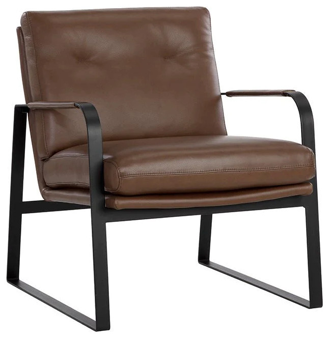 Villette Lounge Chair  Missouri Mahogany Leather   Contemporary   Indoor Chaise Lounge Chairs   by Virgil Stanis Design  Houzz