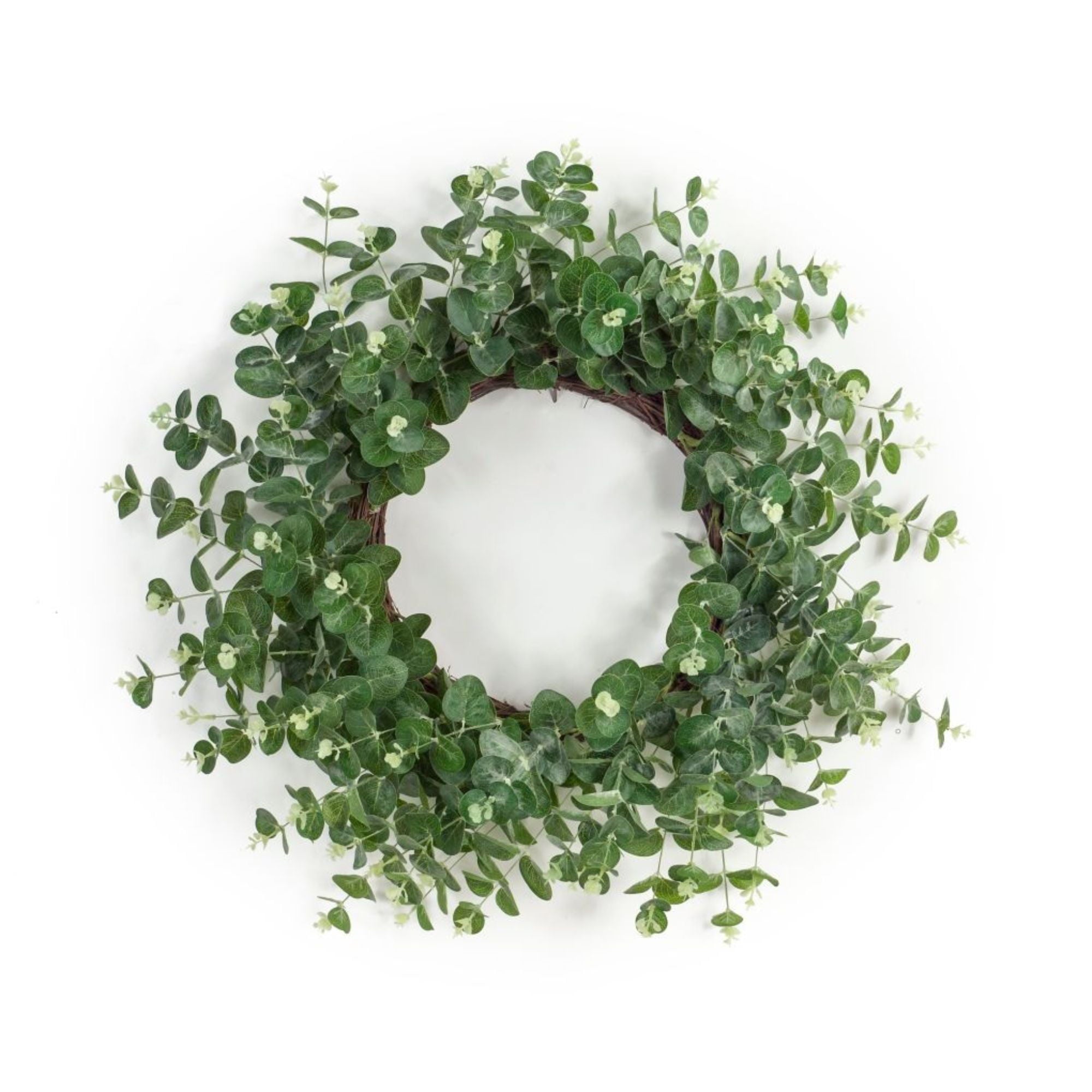 Forest Green Eucalyptus with Olive Flowers Wreath - 28 Inch， Unlit