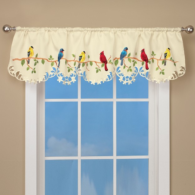 Collections Etc Beautiful Birds Spring Valance Curtain